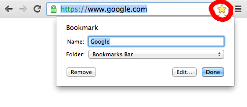 Chrome könyvjelző számítógépen